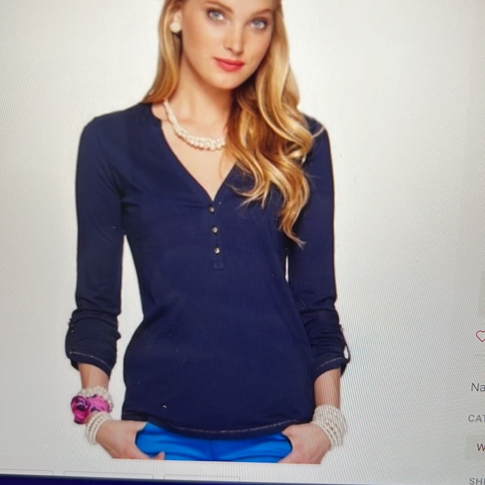 Lilly Pulitzer Henley Janelle Top Size Small - Picture 2 of 6